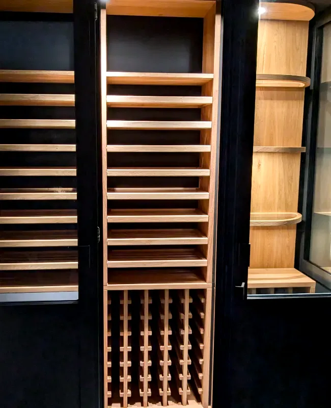 Cave à vin sur mesure conçue et fabriquée par un ébéniste à Metz